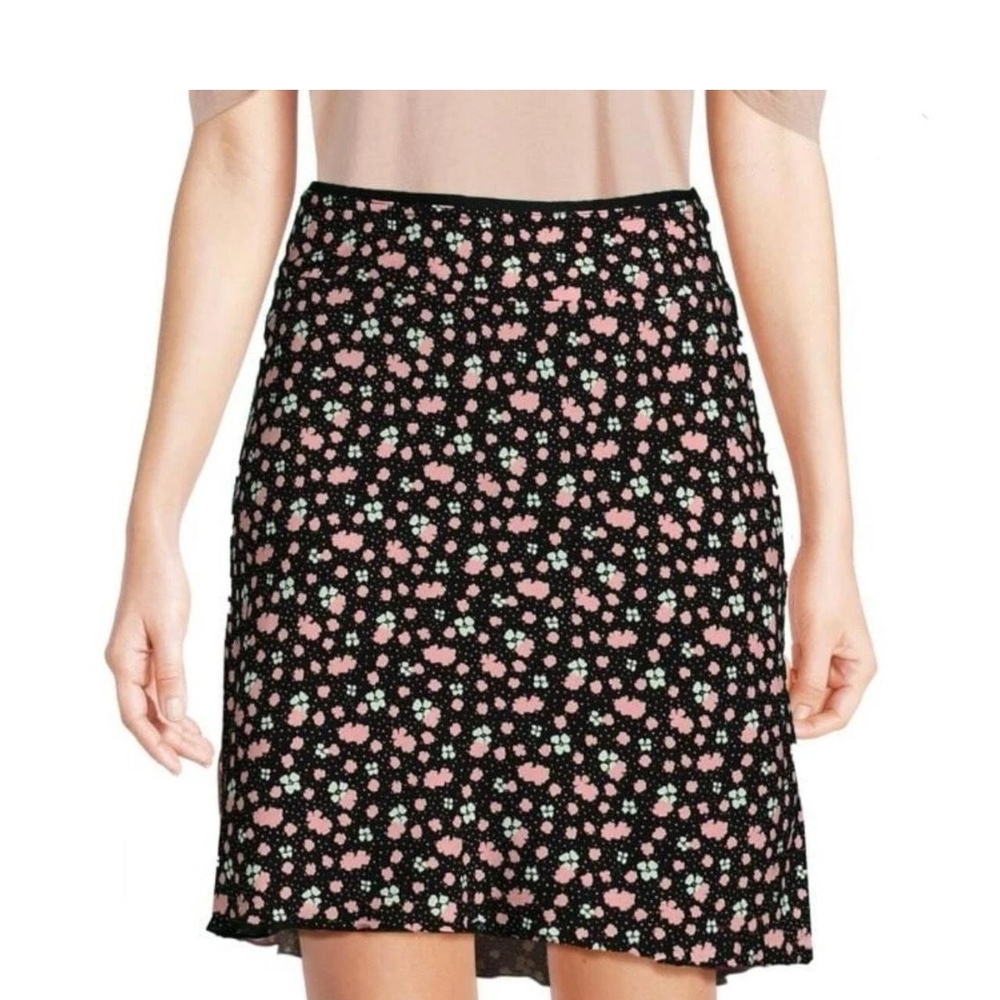 Free People Pink and White Skater Skirt Knee-Length